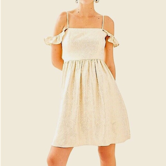 Lilly Pulitzer Kariana Silk Golf Off the Shoulder Dress size 00. - Picture 6 of 6